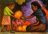 Diego Rivera Famous Paintings - Mother's Helper